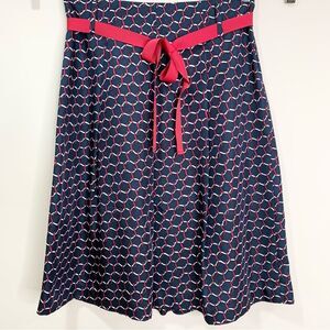 NWT VTG Talbots 100% Silk Monogram Nautical Print Skirt Ribbon Waist Tie 6